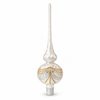 Christmas Glass Tree Topper, 27 cm, White Frost, Czech Glass christmas decorations