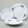 Plate set (27 cm dining) for 6 persons, Thun 1794 Carlsbad porcelain, BERNADOTTE Forget-me-not-flower