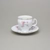 Cup and saucer coffee 150 ml / 15 cm, Thun 1794, karlovarský porcelán, BERNADOTTE climbing rose + gold