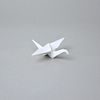 Origami - Jeřáb "z papíru" (závěsný) - porcelánová figurka pro štěstí 8 x 7,5 x 2,5 cm, bílý porcelán, Český porcelán a.s.