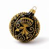 Onion Pattern Christmas Tree Decoration Ball, 8 cm BLACK (with gold), Czech Glass christmas decorations