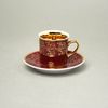 Cup 100 ml mocca and saucer 11,5 cm Sabina, inner gold, Ruby red, Leander Loučky