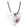 DANDELION, CURVED HEART necklace 2,5 x 2,5 cm, Meissen porcelain