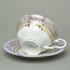 Cup tea 200 ml + sauer 15,5 cm, Sonáta, gold + violet, Leander Loučky