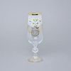 Claudia 180 ml, champagne glass, enamel flowers + gold, Novoborské sklo