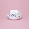 Šálek a podšálek A + A, 80 ml / 11 cm mokka (presso), fialky, Český porcelán a.s.