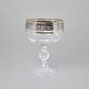 Claudia 200 ml champagne glass, Gold - Platinum decor, 1 pcs., Crystalex CZ