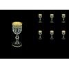 Astra Gold: Liqueur Glass 50 ml, 6 pcs. set, Crystal, Antique Golden Black decor