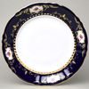 440: Dish round flat 32 cm (club plate), Sonáta, cobalt + roses + gold, Leander Loučky