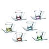 Set of 6 Cups and Saucers Espresso, 70 ml, Fusion Colour, RCR Cristalleria Italiana