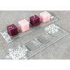 Advent Glass candlestick rectangular, Snowflake, 31,5 x 11 cm, BDK - Glass