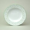 Plate deep 23 cm, Thun 1794, karlovarský porcelán, Natálie green flowers