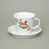 Cup 240 ml + saucer 15,5 cm, Christmas - rocking horse, Thun 1794, karlovarský porcelán