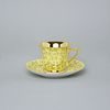 Cup 80 ml and saucer Windsor mocca, Yellow, Leander 1907