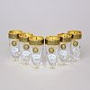 Astra Gold: Liqueur (shot) cup 50 ml, 6 pcs. set, Quadro crystal, Lilit and Leo Golden Black decor