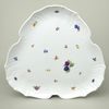 Platter 33 cm triangular (flat dish), Thun 1794 Carlsbad porcelain, BERNADOTTE plums and flowers