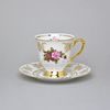 Cup coffee 180 ml plus saucer 155 mm, Cecily (Roses) + gold, Carlsbad