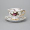 Cup tea 230 ml + saucer 16 cm, Cecily roses, porcelain Queens Crown