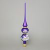 Christmas Tree Glass Tip 33 cm, Purple + Winter Village, Bohemian hand made Christmas decorations