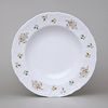 Plate deep 23 cm, Thun 1794 Carlsbad porcelain, BERNADOTTE flowers with gold