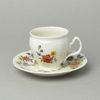BERNADOTTE ivory chinese flowers: Cup and saucer coffee 220 ml / 16 cm, Thun 1794, karlovarský porcelán