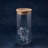 Glass Food Storage Jar with Wooden Lid, 24 cm, Onion Pattern