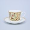 Granátové jablko: Šálek 420 ml a podšálek 17 cm snídaňový, anglický kostní porcelán, Roy Kirkham