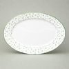 Dish oval flat 32 cm, Thun 1794, karlovarský porcelán, Natálie green flowers