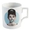 Mug Henkel 89 mm 250 ml, Audrey Hepburn with blue bubble, Meissen porcelain