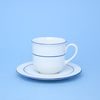 Cup 200 ml Jana + saucer 150 mm, Thun 1794, karlovarský porcelán, blue stripes