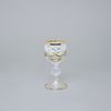 Claudia 50 ml, Liquere glass fotted 10,8 cm, enamel flowers + gold, Novovborské sklo