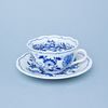 Cup + saucer tea Prague Charles Bridge 200 ml / 15,5 cm tea, 1 pcs., Original Blue Onion pattern
