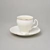 Coffee cup and saucer 150 ml / 14 cm, Thun 1794 Carlsbad porcelain, BERNADOTTE ivory + gold