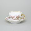 Elegance: Cup 0,21 l + saucer 16 cm, Gold + Ruby, Hand-decorated by Vilém Janoušek, Český porcelán a.s