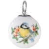 Pendant "boule", blue tit, ø 2,2 cm 2,8 x 2,2 cm, Meissen porcelain