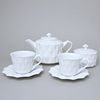 Tea / Coffee Set for 2 pers with sugar bowl, Diamond White, Goldfinger Porcelain