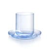 Cup 200 ml + saucer 120 mm DROP for flat white, Light Blue, Kvetna 1794 Glassworks