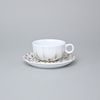 Cup 100 ml and Saucer 12 cm, Mocca, Rain (Brown-Yellow), G. Benedikt 1882
