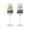 Set of 2 champagne glasses Vincent Van Gogh -Starry night, 7,5 / 7,5 / 23,5 cm, glass, V. van Gogh, Goebel