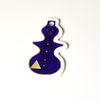 Christmas decoration - Snowman 11 cm, cobalt + gold, Royal Dux Bohemia