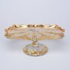 Cut Crystal Tray on stand, 280 mm, Gold + Enamel, Jahami Bohemia