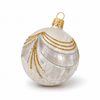 Christmas Tree Decoration Ball, 8 cm White Frost, Czech Glass christmas decorations