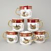 Mug Gustav 0,31 l, Hunting ruby + gold, 6 pcs., Carlsbad porcelain