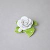 Rose with a bud on table - white 7 x 7 x 4 cm, Unterweissbacher porcelain