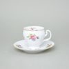 Coffee cup and saucer 150 ml / 14 cm, Thun 1794 Carlsbad porcelain, BERNADOTTE Meissen Rose