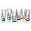 Quadro coloured - Liquere tall glass 50 ml, 6 ks., Crystalite Bohemia