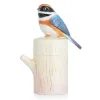 Black-throated passerine toothpick holder h=13 cm, FRANZ porcelain