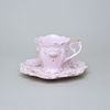 Šálek 100 ml + podšálek 14 cm, Adélka dekor 163, Růžový porcelán z Chodova