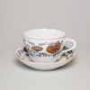 Orange-black Onion: Cup and saucer B plus B 0,21 l / 14 cm for coffee, Český porcelán a.s.