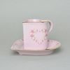 Cup and saucer Heart shape, Sonáta decor 158, Leander, rose china